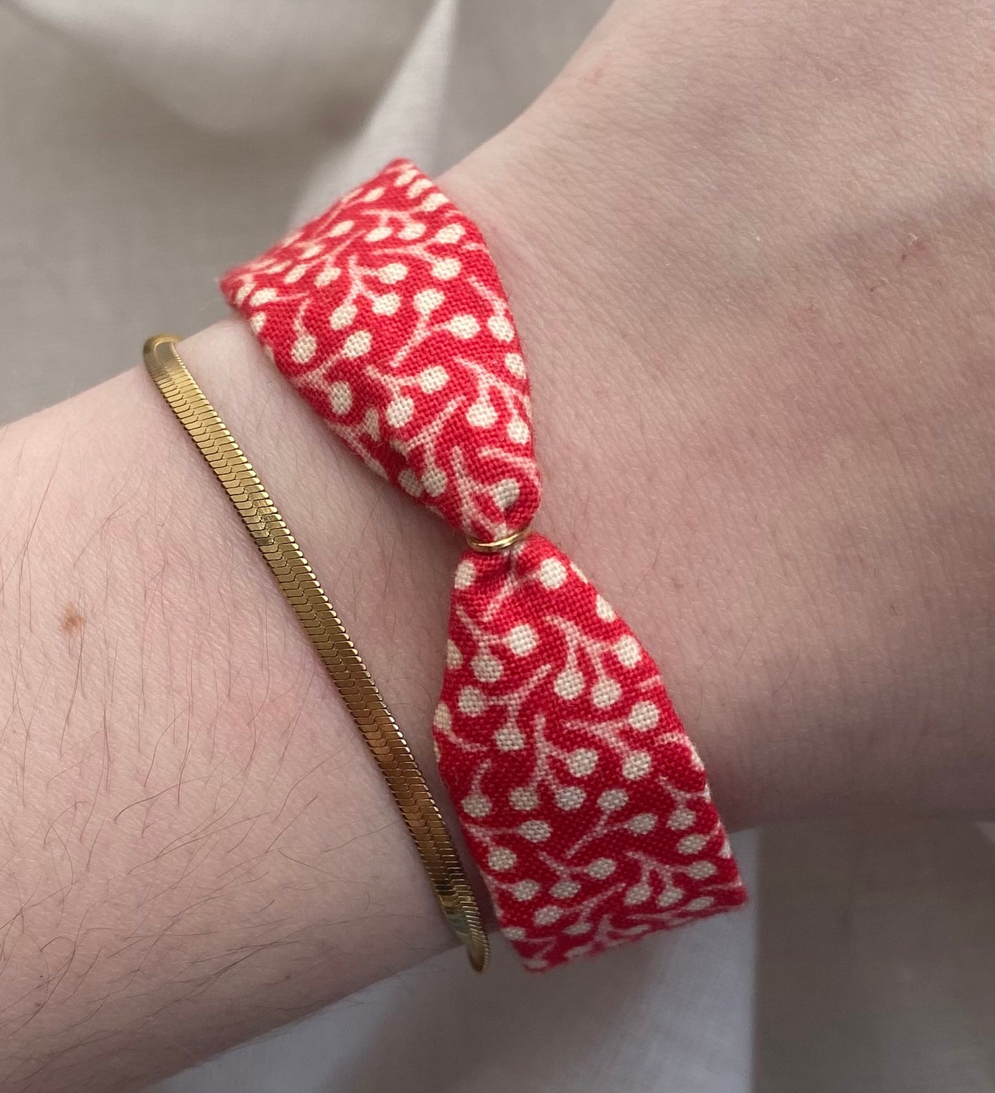 Bracelet simple rouge et blanc