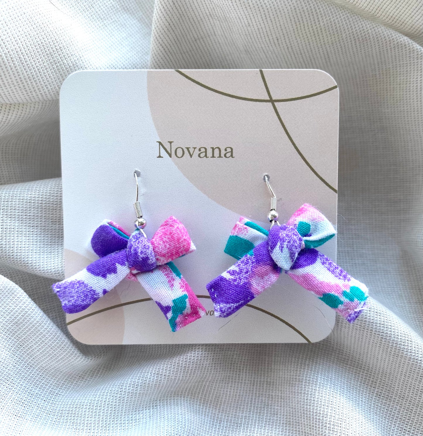 Boucles d’oreilles violette&rose