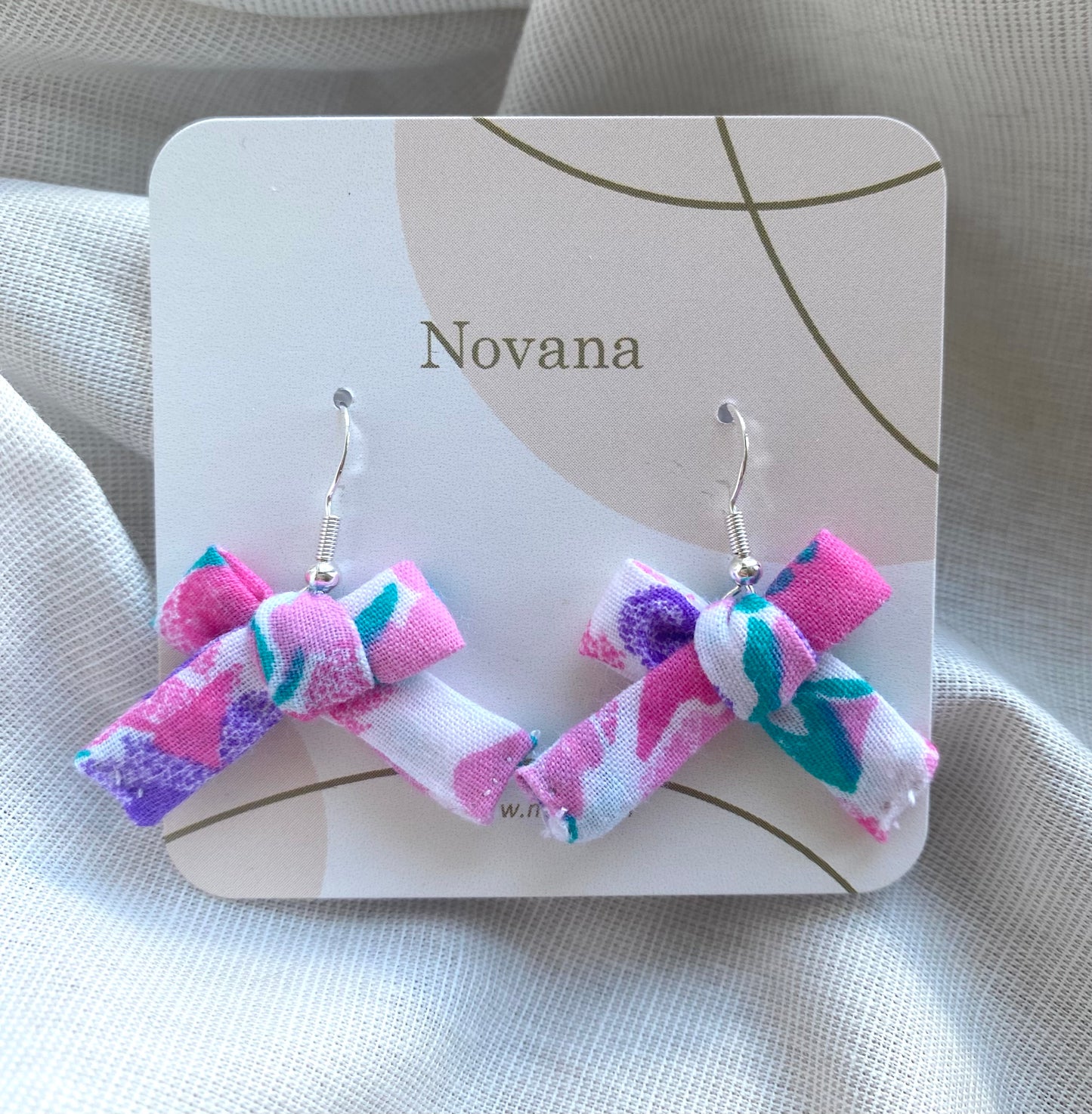 Boucles d’oreilles violette&rose