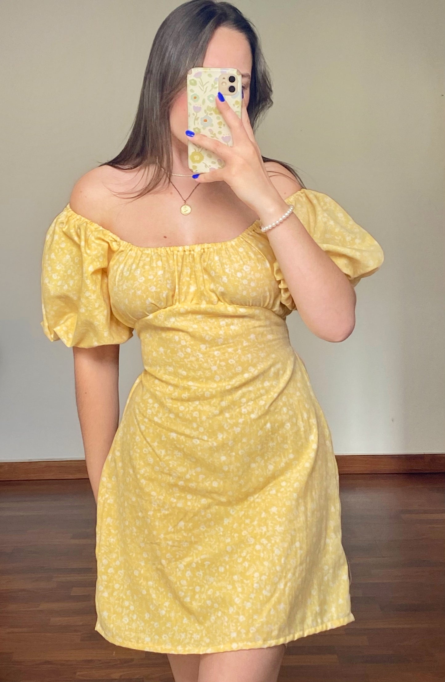 Robe JAY jaune à fleurs